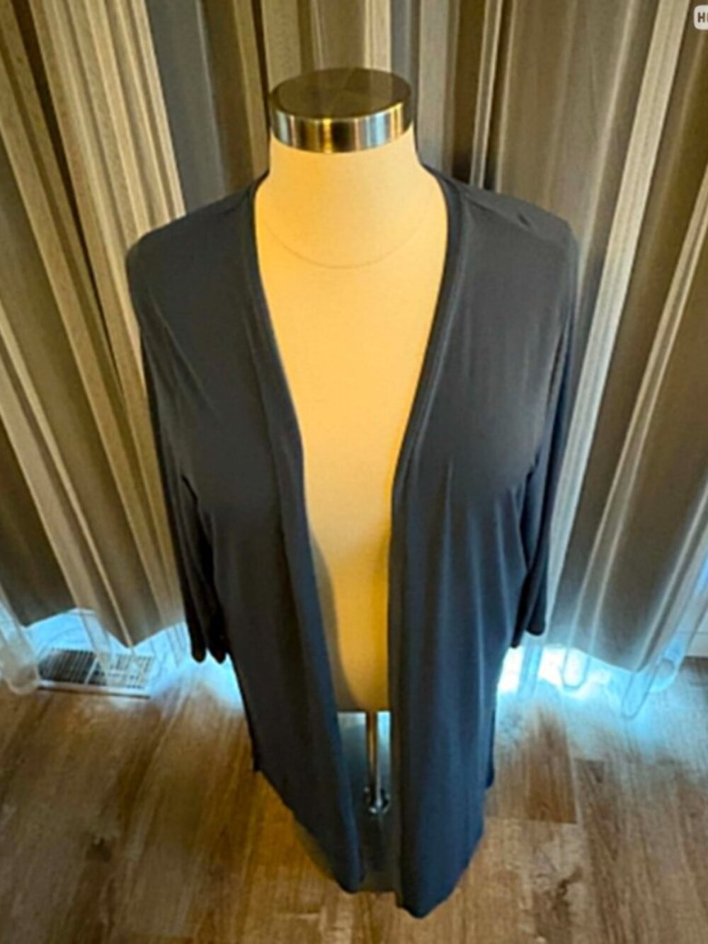 Torrid EUC size 3 Studio Duster Cardigan  Navy Blue Longline Open Front Knit str - Picture 5 of 7